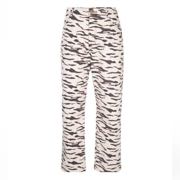 Rejina Pyo Sofia Tiger Print Straight Leg Jeans High Rise UK Size 10 / US Size 6 - Picture 7 of 15